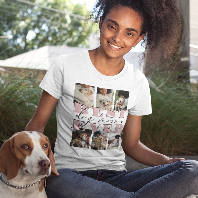 Camiseta Melhor Cão Nunca | 6 Colagem de Fotografias (Criador carregado)