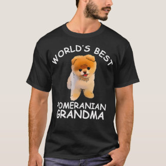 Camiseta Melhor Cão-Vovô Pomeraniano Engraçado pela Avó
