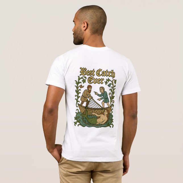 Camiseta Melhor Captura de Sempre - Histórias de Pesca Memó (Parte Traseira Completa)