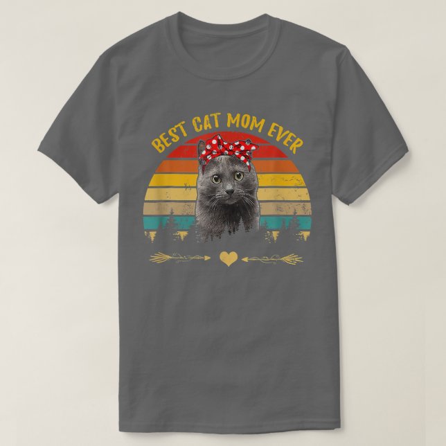 Camiseta Melhor Cat Mãe Alguma Vez Chartreu Cat Lover Feliz (Frente do Design)