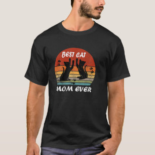 Camiseta Melhor Cat Mãe Alguma Vez Vintage Gata Sobre Sol L