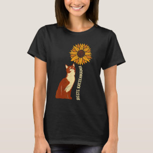 Camiseta Melhor Cat Mãe Girassol Cat Kitten Proprietário Fã