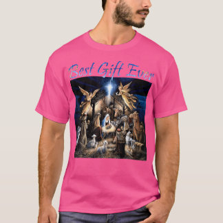 Camiseta Melhor Cena de Natividade Jesus Legal de Natal Chr