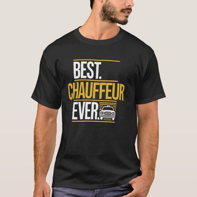 Camiseta Melhor Chauffeur Ever Cab Drivers para Driver Priv (Frente)