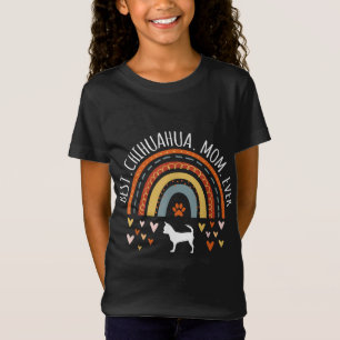 Camiseta Melhor Chihuahua Mãe Ever Rainbow Oferece Amor Chi
