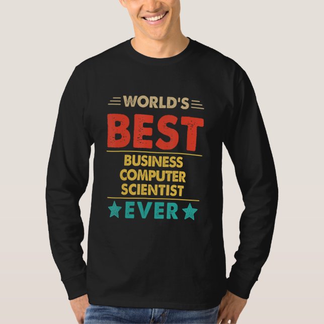 Camiseta Melhor Cientista da Computação Empresarial Retro d (Frente)