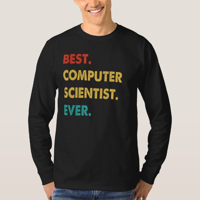 Camiseta Melhor Cientista de Computação Retrô Nunca (Frente)