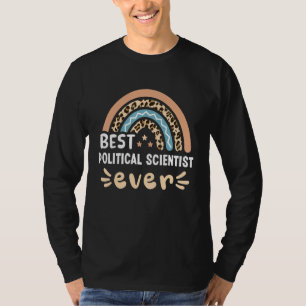 Camiseta Melhor Cientista Político de Sempre Leopardo Arco-