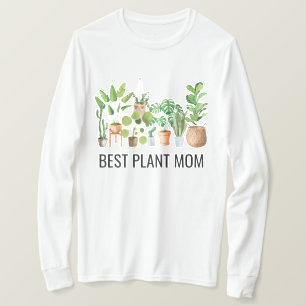 Camiseta Melhor Citação de Planta Mãe Aquarela de Planta de