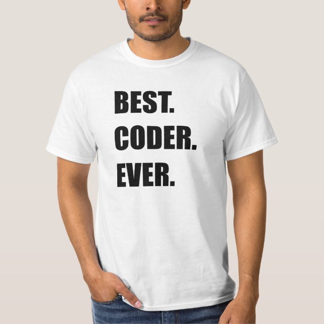 Camiseta MELHOR. CODIFICADOR. NUNCA. Humor do programador (Frente)