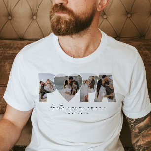 Camiseta Melhor Colagem de Fotografias de Papa Ever 4 para 