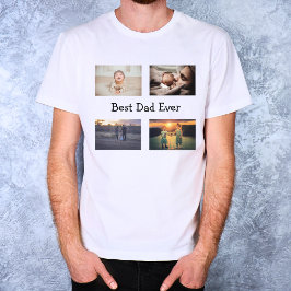 Camiseta Melhor Colagem de Fotografias do Pai Ever 4