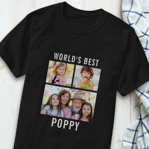 Camiseta Melhor Colagem de Fotos 3 Texto Preto Poppy do Mun