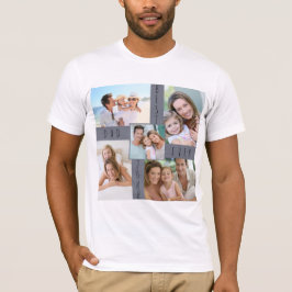 Camiseta Melhor Colagem de Fotos da Família de 5 Imagens do