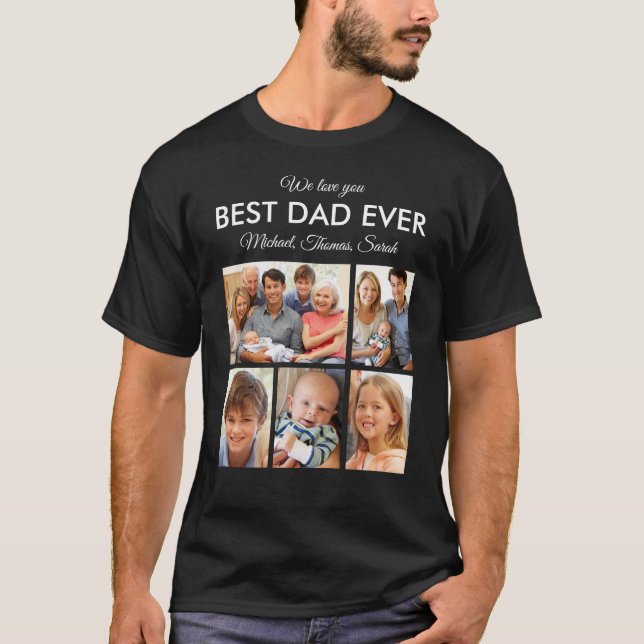 Camiseta Melhor Colagem de Fotos da Família Pai do Pai (Frente)
