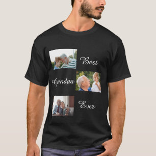 Camiseta Melhor Colagem de Fotos do Dia de os pais 3 do Avô
