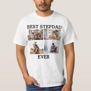 Camiseta Melhor Colagem de Fotos do Pai Stepdad Nunca Pai