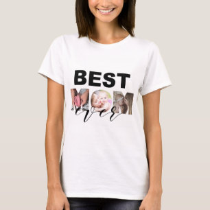 Camiseta Melhor Colagem de Fotos Personalizada da Mãe