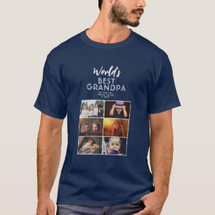 Camiseta Melhor Colagem de Fotos Personalizada do Avô do Mu