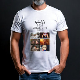 Camiseta Melhor Colagem de Fotos Personalizada do Avô do Mu