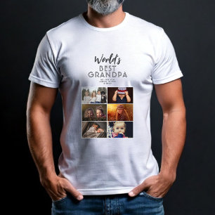 Camiseta Melhor Colagem de Fotos Personalizada do Avô do Mu