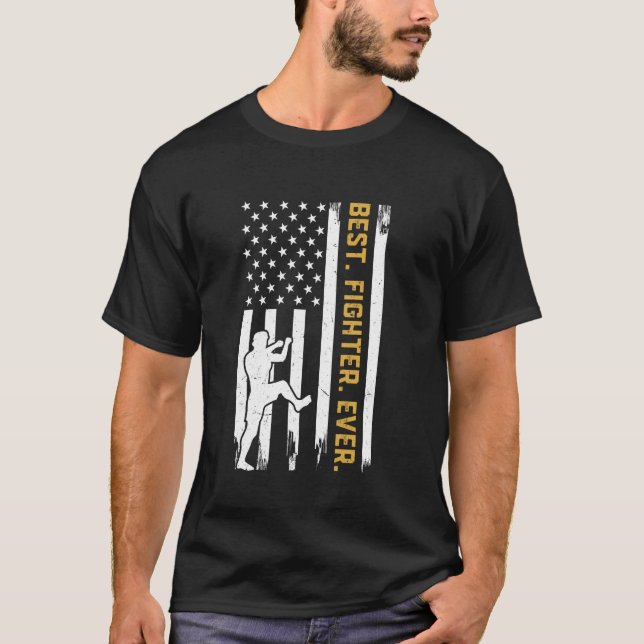 Camiseta Melhor Combate - Muay Thai Flag Thai Boxando Taila (Frente)