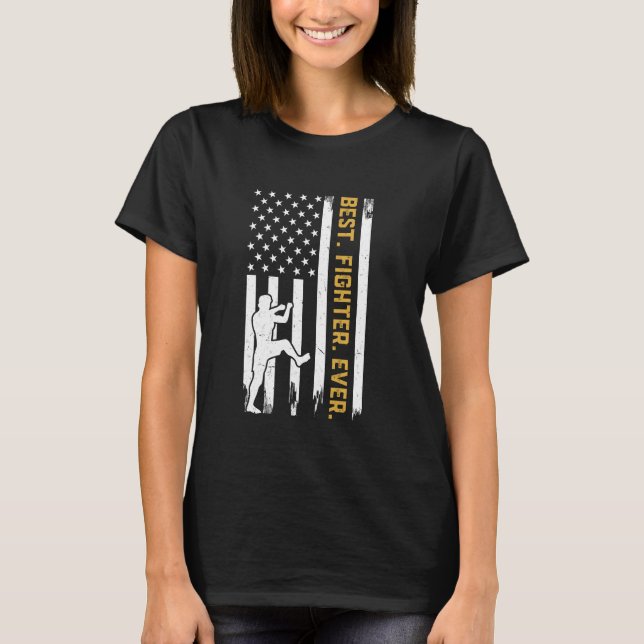 Camiseta Melhor Combate - Muay Thai Flag Thai Boxando Taila (Frente)