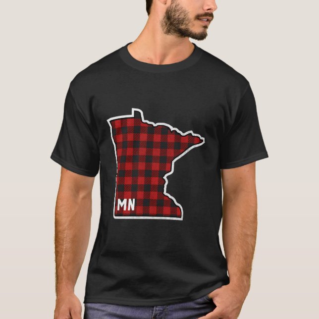 Camiseta Melhor Contorno de Estado Mn Xadrez de Buffalo em  (Frente)