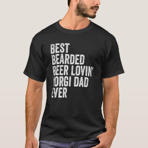 Camiseta Melhor Corgi Dad de Estimação de Cachorro Barbudo