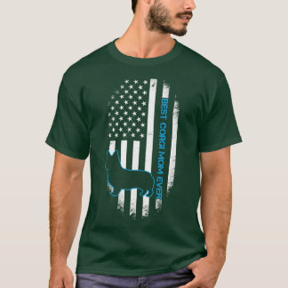 Camiseta Melhor Corgi Mãe Alguma Vez Corgi Cachi Bandeira M