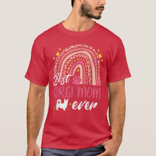 Camiseta Melhor Corgi Mãe Alguma Vez Rainbow Lepard Print D