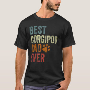 Camiseta Melhor Corgipoo Pai Retro de Todos os Tempos Corgi
