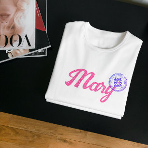 Camiseta Melhor Crachá de Script Rosa bonito
