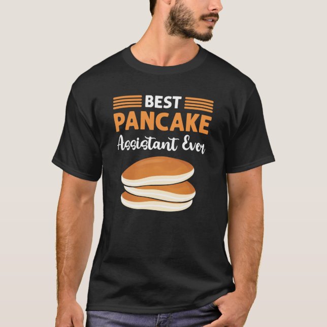 Camiseta Melhor Criador De Pancake Assistente De Pancake De (Frente)