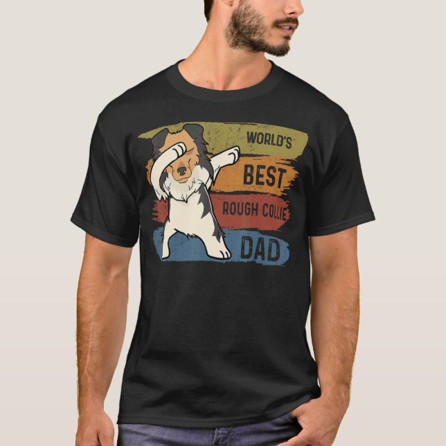 Camiseta Melhor Dabbing Rough Collie Pai Dab Para Crianças  (Frente)
