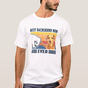 Camiseta Melhor Dachshund Mãe Alguma Vez Deu Vintage Dia d