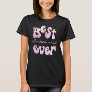 Camiseta Melhor Dama de Honra de Sempre Rosa Retro