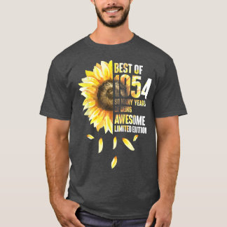 Camiseta Melhor De 1954, Dia De Nascimento De Girassol