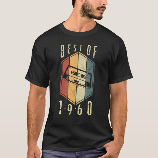 Camiseta Melhor De 1960 62 Anos Cassete de 62 Anos Fita 62. (Frente)