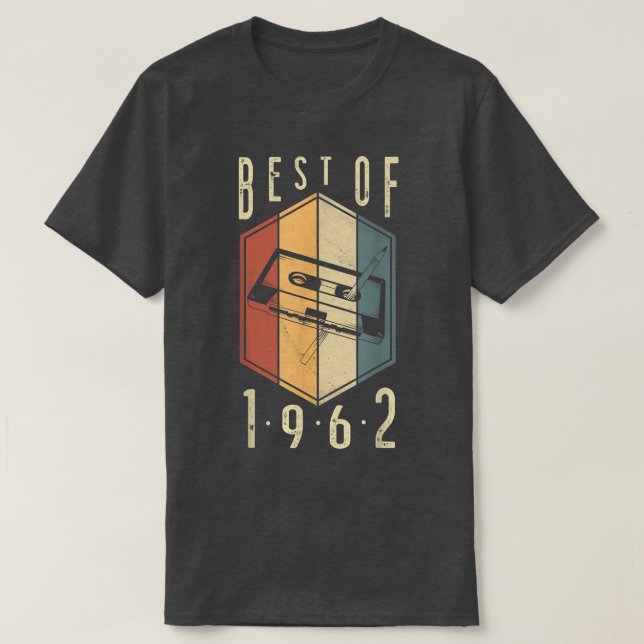 Camiseta Melhor De 1962, 60 Anos, Fita Cassete De Presentes (Frente do Design)