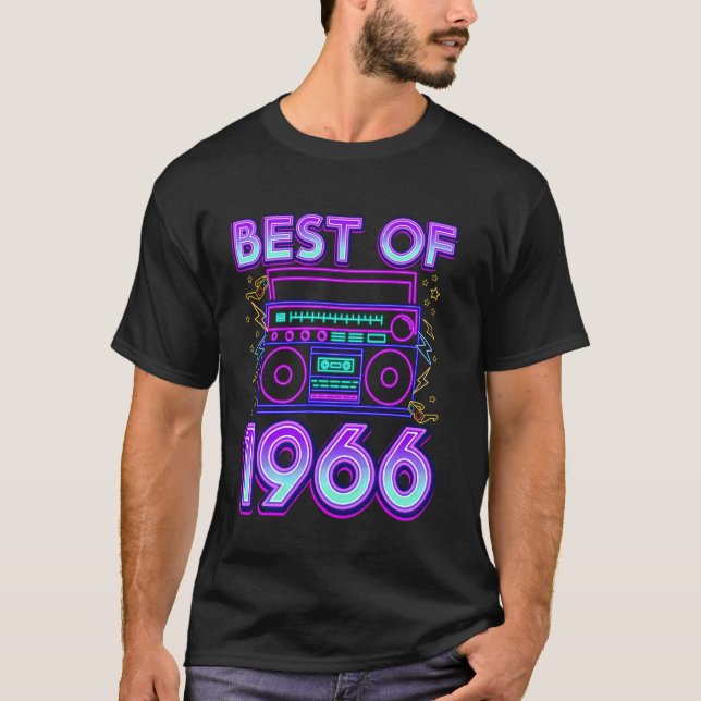 Camiseta Melhor De 1966 Cassete Retro 54 Anos 54 Anos Nasci (Frente)