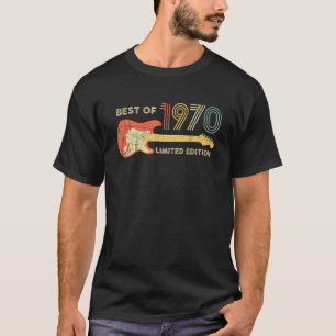 Camiseta Melhor De 1970 Aniversário Do Guitarra 52º Anivers