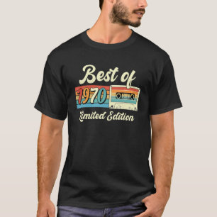 Camiseta Melhor De 1970 Cassette Tape 52Nd Aniversário Deco