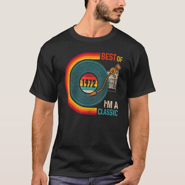 Camiseta Melhor de 1972 sou um Classic Vinyl Turntable 50th (Frente)