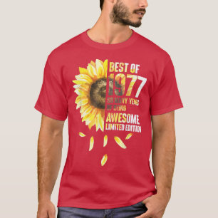 Camiseta Melhor De 1977, Aniversário De Girassol