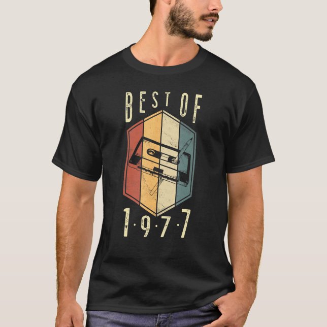 Camiseta Melhor De 1977, Cassete de 45 Anos, Fita 45º Nasci (Frente)