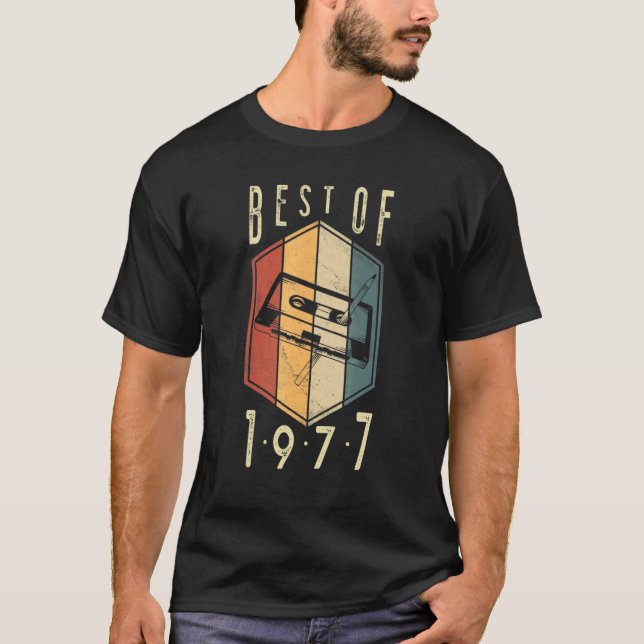Camiseta Melhor De 1977, Cassete de 45 Anos, Fita 45º Nasci (Frente)