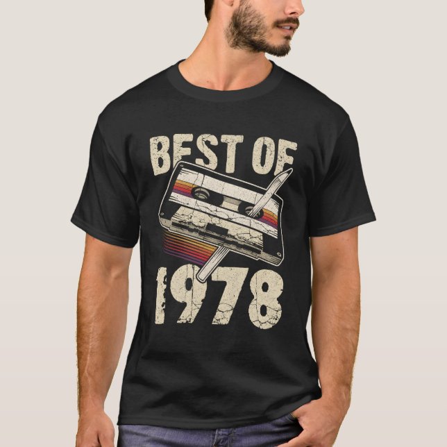 Camiseta Melhor De 1978 Fita Cassete De Áudio 46º 46 (Frente)