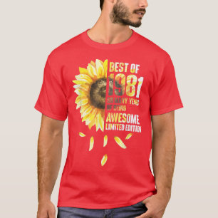 Camiseta Melhor De 1981, Aniversário De Girassol