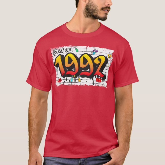 Camiseta Melhor de 1992 Graffiti 33 Anos de presente ousado (Frente)